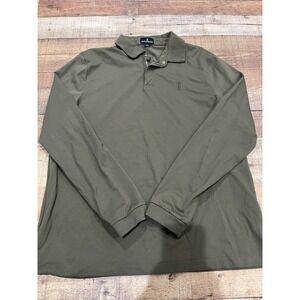 Baobab 1/4 Zip Long Sleeve Polo Men's Sz XL Green‎ Pima Cotton (2145)